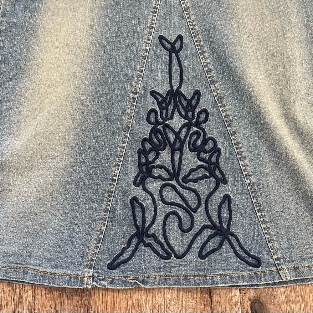 Vintage Y2K Hot Kiss Strapless Denim Dress Women’s Medium Stretch 2000s Sexy - Picture 3 of 9